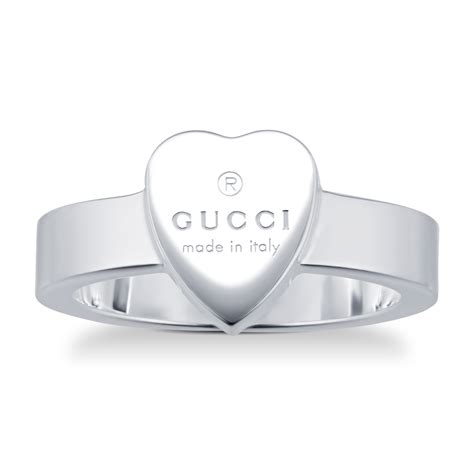 silver heart gucci ring|Heart Ring with Gucci Trademark in Silver .